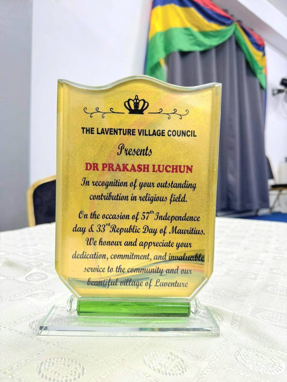 2024 Award by Laventure Village Council for outstanding contribution in religious field