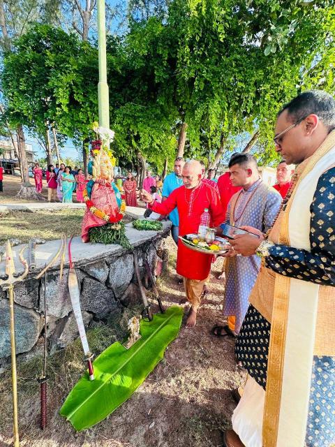 Outdoor Mata Kali pooja ceremony